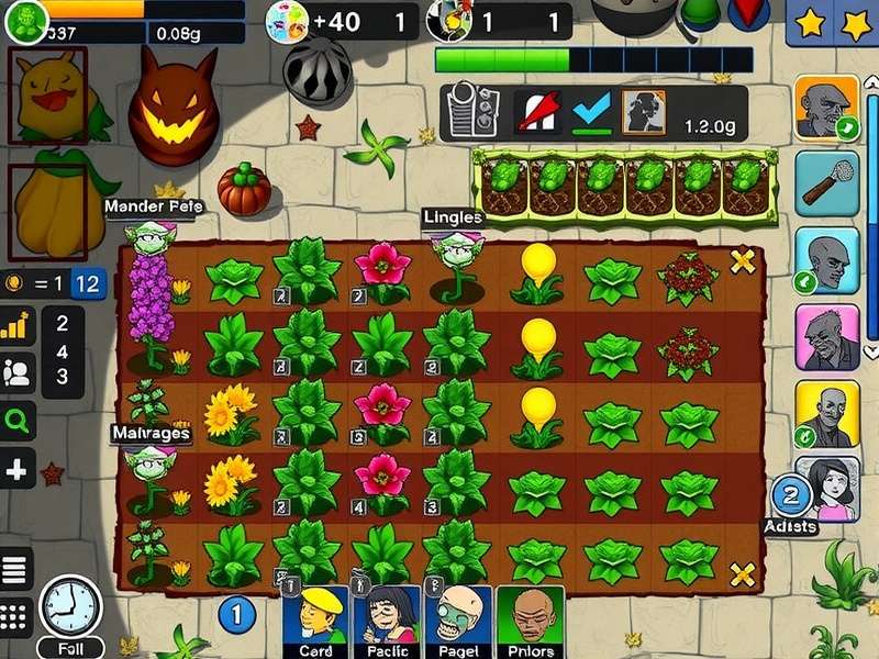 Detailed comparison screen showing Plants vs Zombies 2 original vs modded gameplay interface
