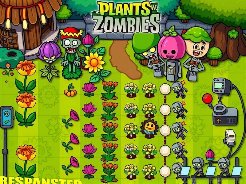 Plants vs Zombies Replanted gameplay screenshot showing new plants and zombies