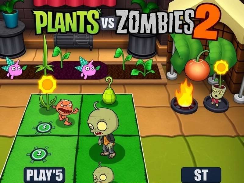 Plants vs Zombies 2 gameplay on a laptop screen