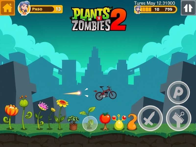 Plants vs Zombies 2 speedrun gameplay showing plant placement