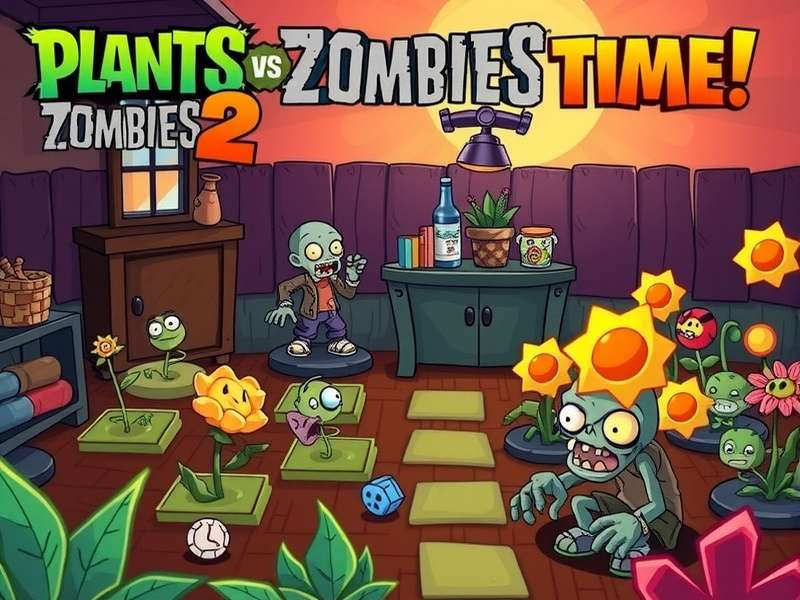 Plants vs Zombies 2 It's About Time gameplay scene showing plants defending against zombies in a pirate setting