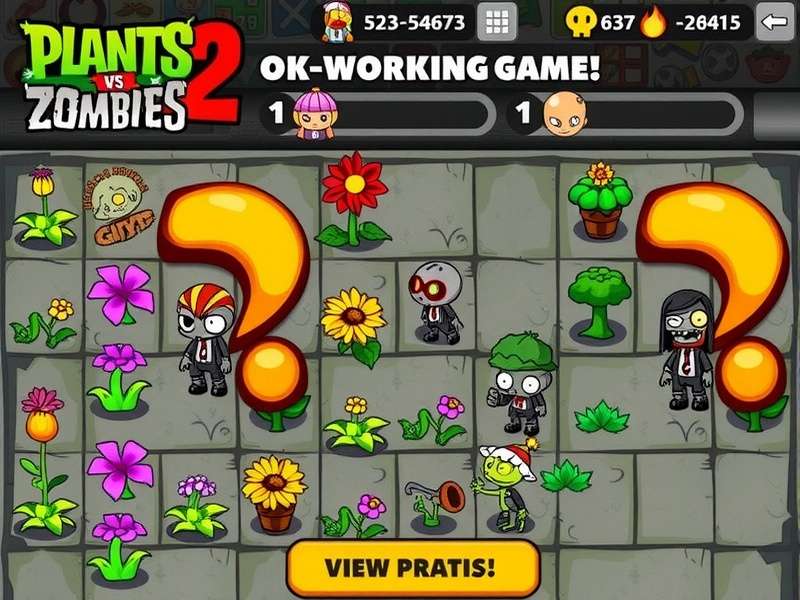 Plants vs Zombies 2 gameplay screenshot showing plants fighting zombies