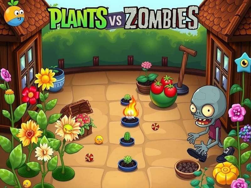 Plants vs Zombies game running on Amazon Fire tablet with download instructions
