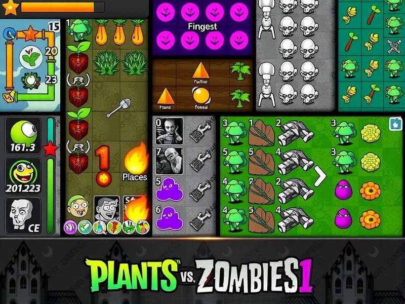 Gameplay screenshot of Plants vs Zombies 1 showing plants defending against zombies