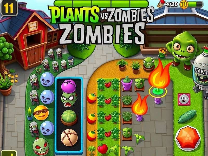 Optimal Plant vs Zombies 1 garden defense layout showing sunflower placement and defensive rows