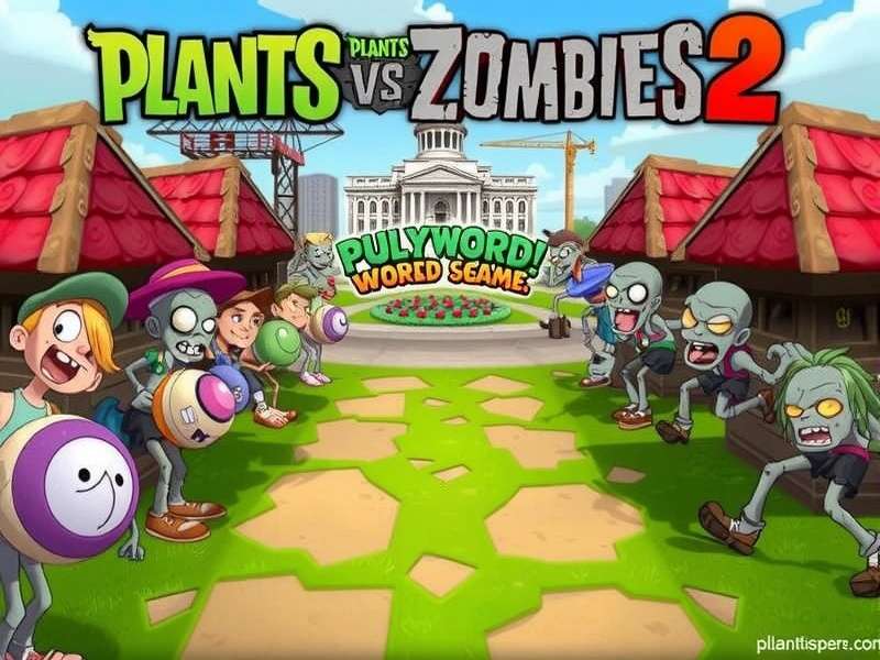 Plants vs Zombies 2 PC gameplay screenshot showing plants fighting zombies