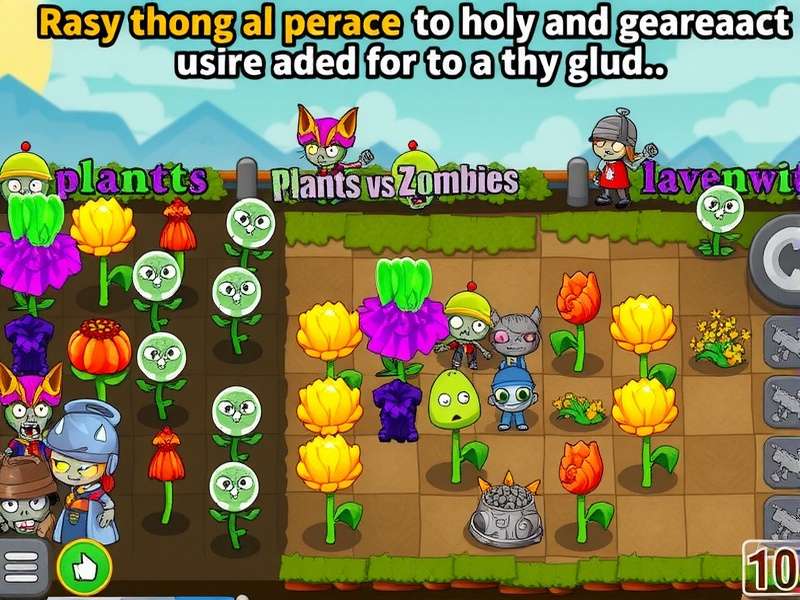 Plants vs Zombies gameplay showing plants defending against zombies