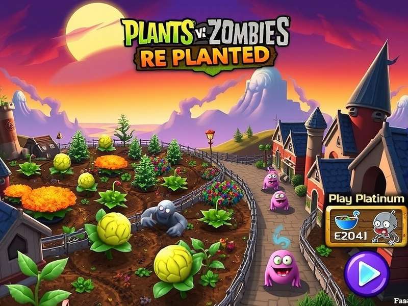 Plants vs Zombies Replanted Platinum gameplay screenshot showing new plants and zombies