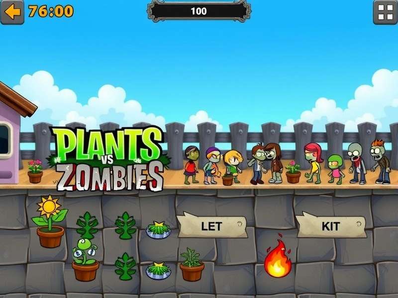 Plants vs Zombies gameplay on a Windows 7 desktop screen