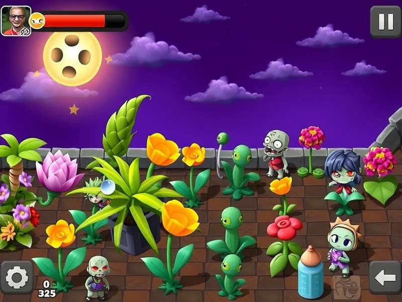 Strategic layout of Plants vs Zombies defense with sunflowers and peashooters