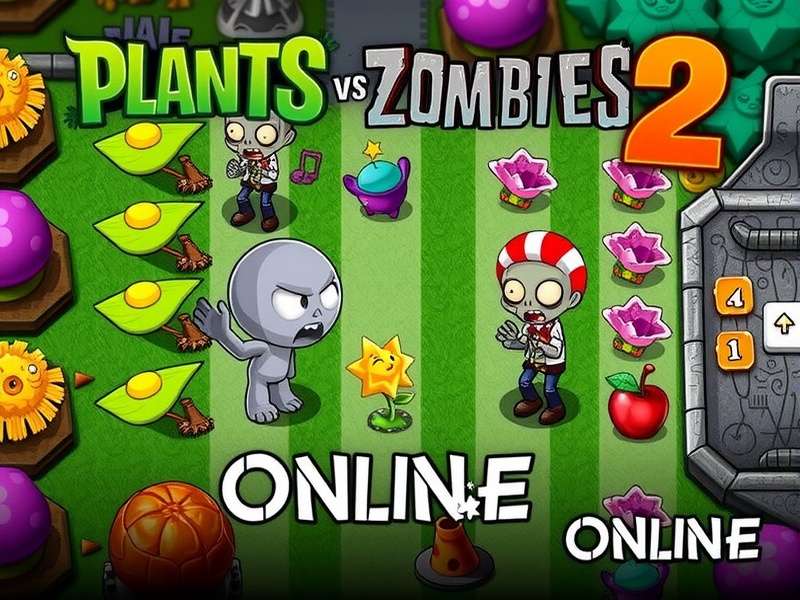 Plants Vs Zombies 2 gameplay screenshot showing plants fighting zombies