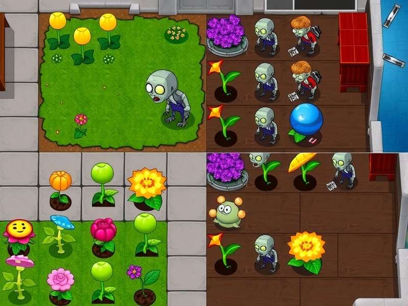 Plants Vs Zombies 2 mods gameplay screenshot showing custom plants and zombies