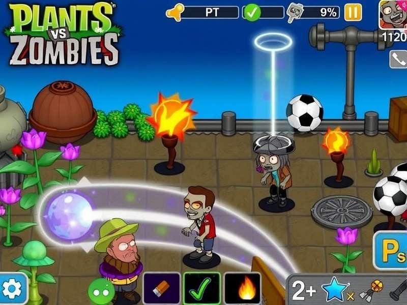 Plants vs Zombies competitive gameplay screen on a PC