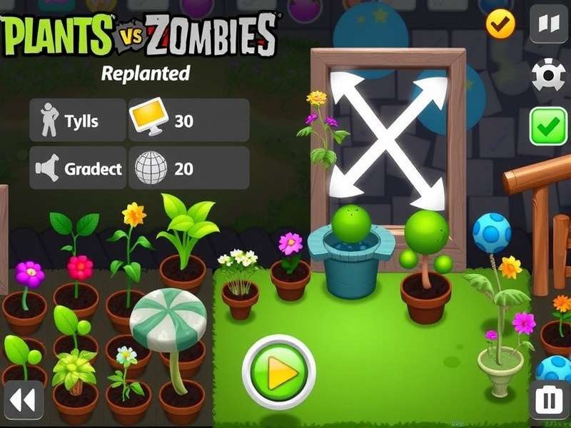 Strategic view of Plants vs Zombies gameplay with sunflowers and peashooters defending a lawn