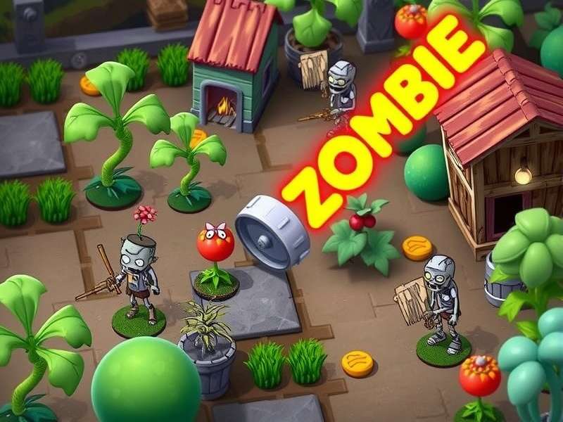 Strategic overview of Plants vs Zombies gameplay showing plant placement against zombie waves