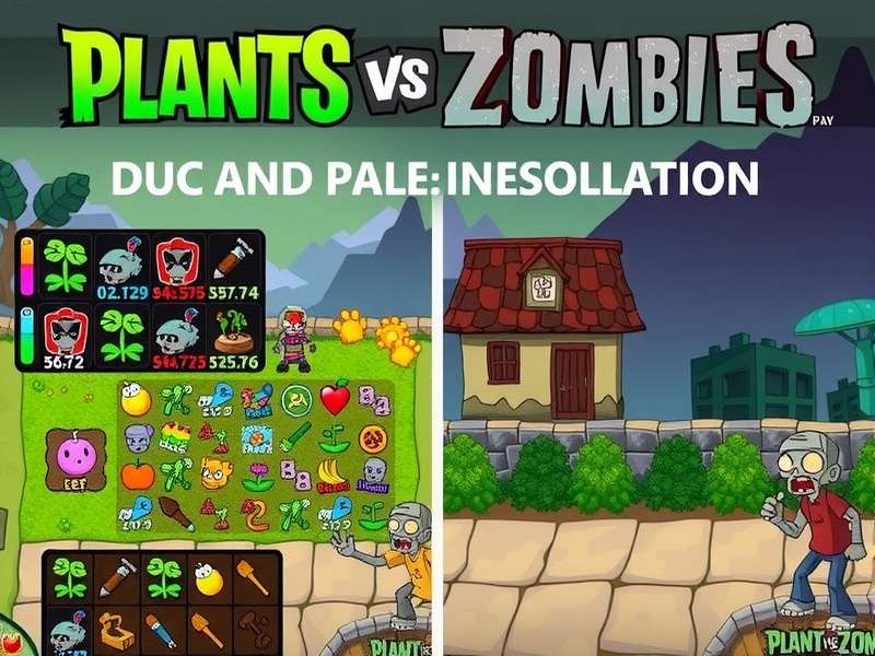 Strategic view of Plants vs Zombies gameplay showing plants defending a lawn