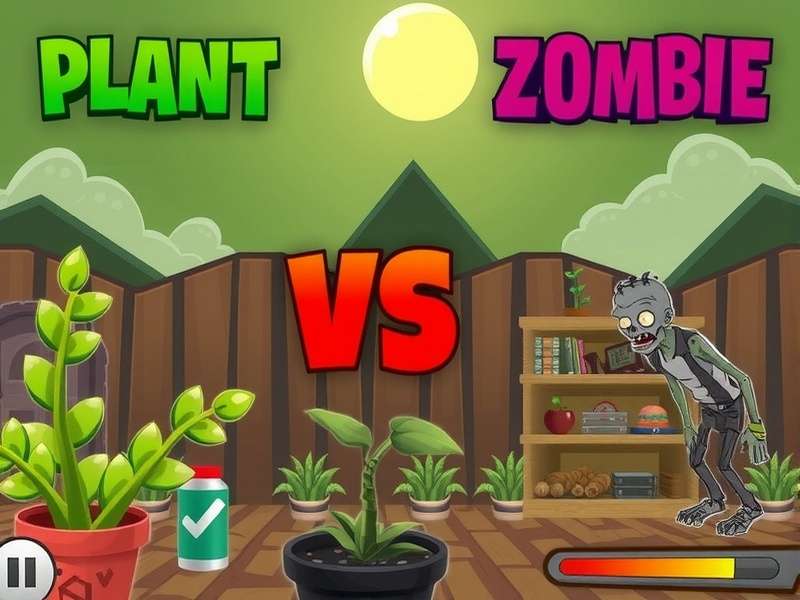 Strategic Plants vs Zombies gameplay showing sunflower, peashooter and zombies