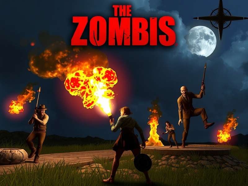 A conceptual artistic render of various Zombi types from Plants vs Zombies, showing detail and character