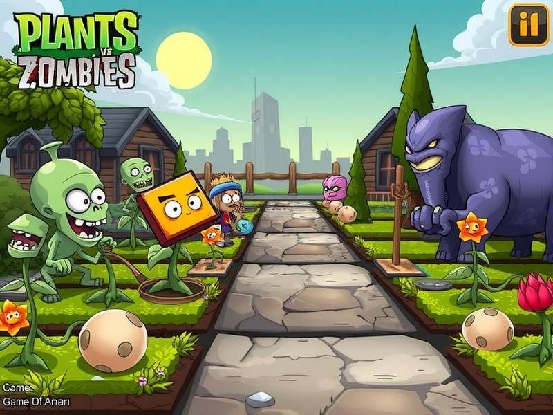 Plants vs Zombies gameplay strategy map showing plant placement and zombie waves