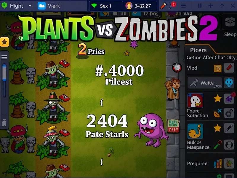 Plants vs Zombies 2 gameplay on Windows 11 PC showing vibrant plants fighting zombies