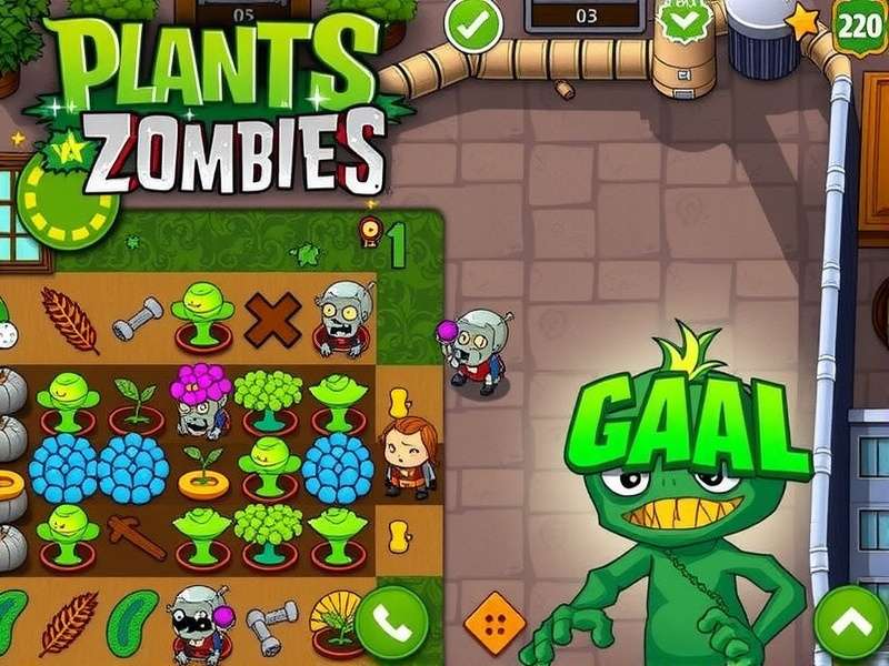 Plants vs Zombies intense daytime battle scene with Peashooter, Sunflower and Conehead Zombie