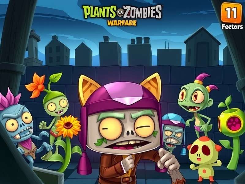 Plants vs Zombies Garden Warfare 1 key art showing Peashooter and Foot Soldier in battle