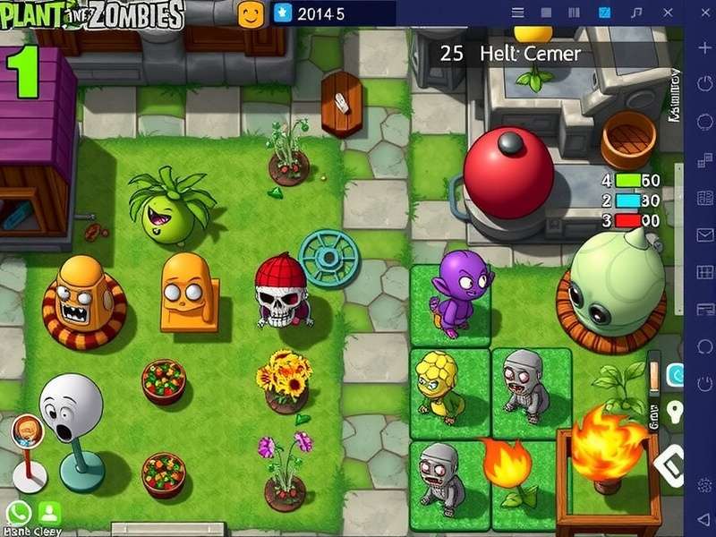 Plants vs Zombies Online gameplay screenshot showing plants defending against zombies
