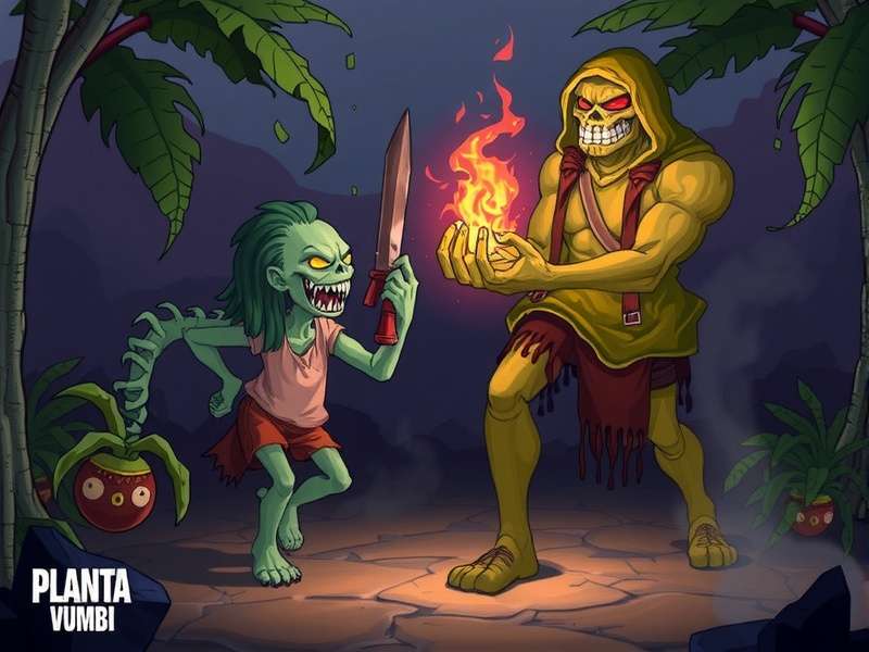 Plants vs Zombies gameplay showing plants defending against zombies