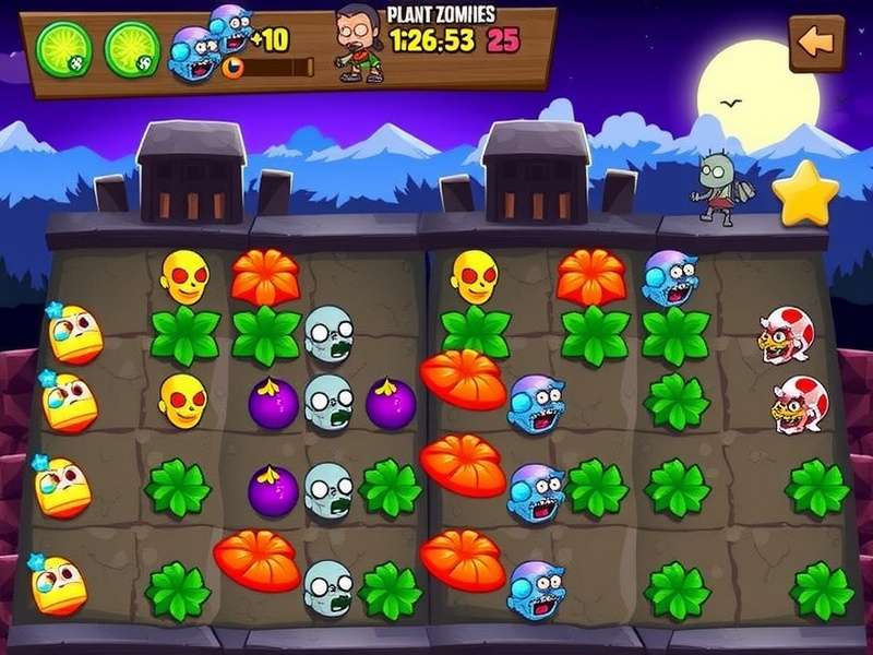 Screenshot of Plants vs Zombies Online gameplay in a web browser