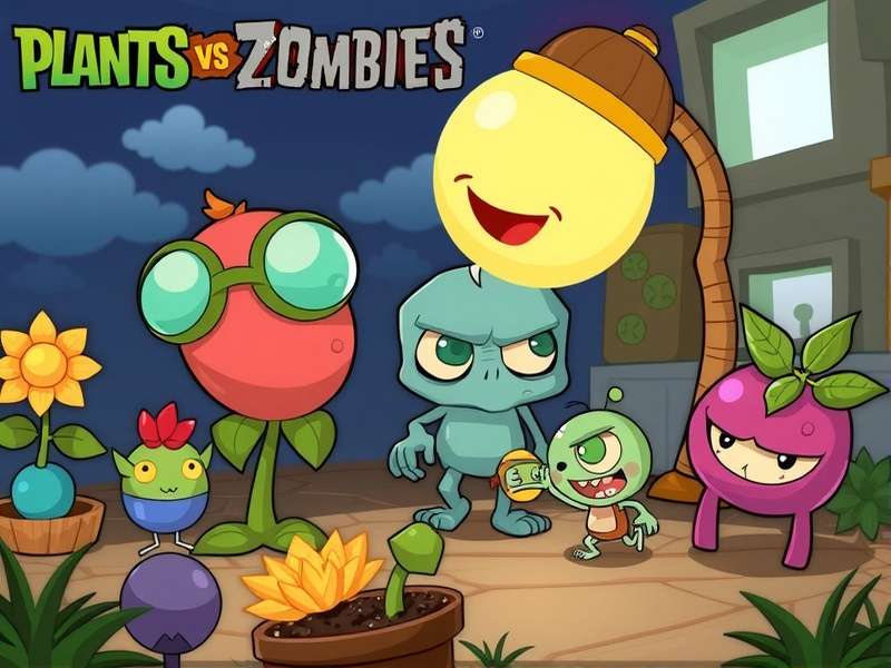 Plants vs Zombies gameplay screenshot showing plants defending against zombies