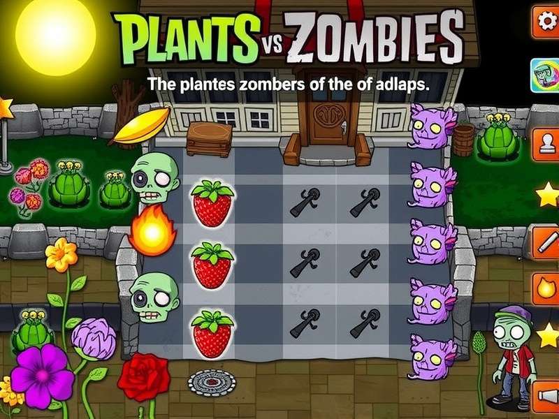 Plants vs Zombies modded gameplay showing custom plants and zombies