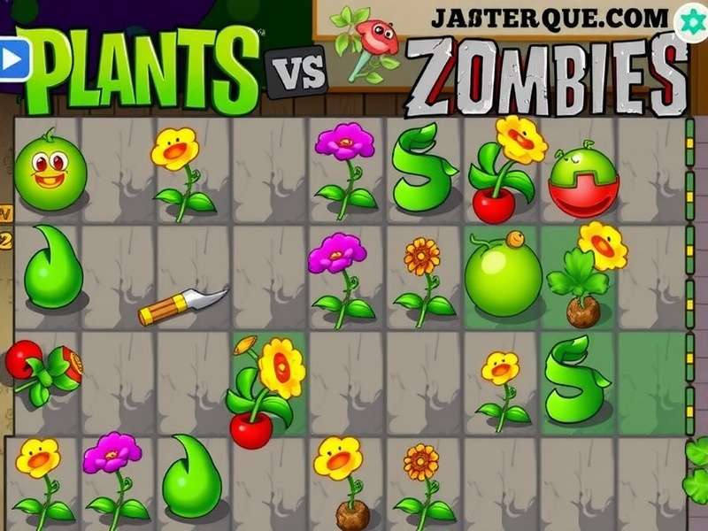 Plants vs Zombies gameplay scene with sunflowers and zombies