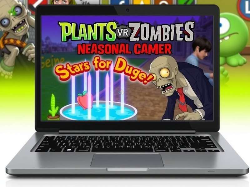 Plants vs Zombies Gameplay on Laptop Screen