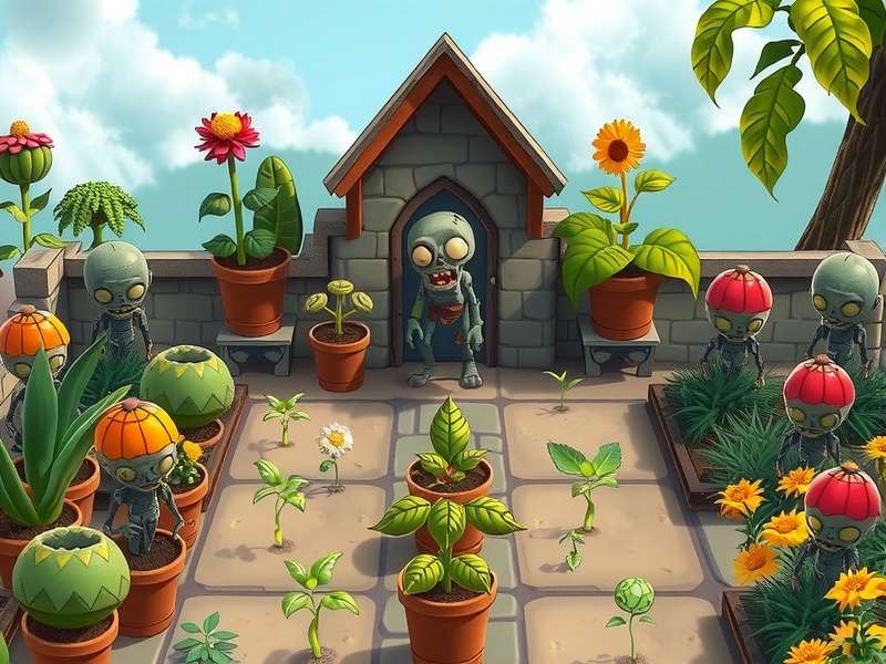 Plants Vs Zombies Replanted Ai – Banner showing plant AI and zombie battle scene