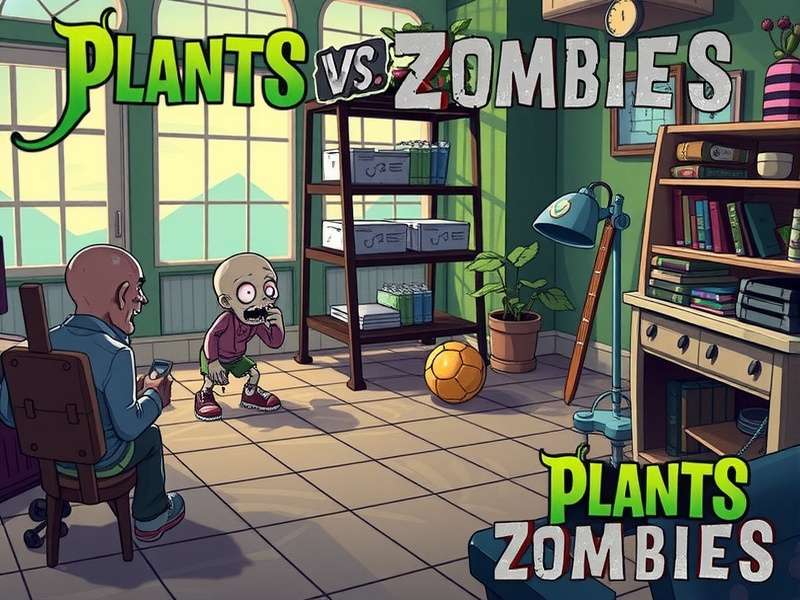 Plants Vs Zombies OST album art with sunflower and zombies in a musical theme