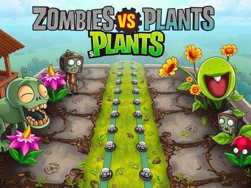 Plants vs Zombies game hero image showing plants defending against zombies