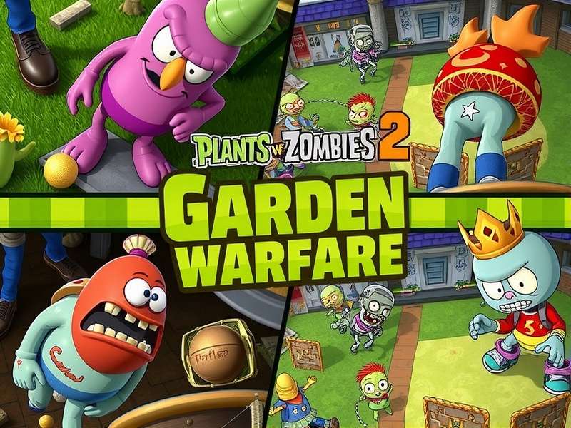 Plants Vs Zombies 2 Garden Warfare gameplay battle arena with plants and zombies