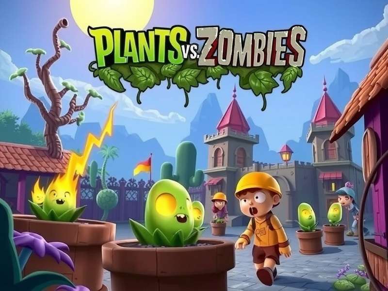 Plants vs Zombies gameplay on Windows 11 with peashooters and sunflowers defending against zombies