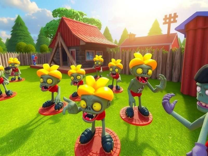 Plants Vs Zombies Replanted Update gameplay on a mobile device with lush green plants and zombie horde