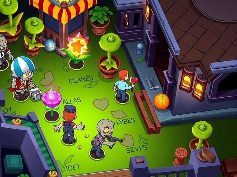 Plantas Contra Zombies – epic battle between plants and zombies on a sunny lawn