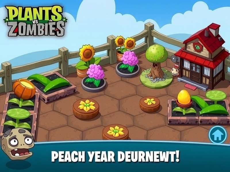 Plants vs Zombies free download banner with sunflower, peashooter and zombie characters